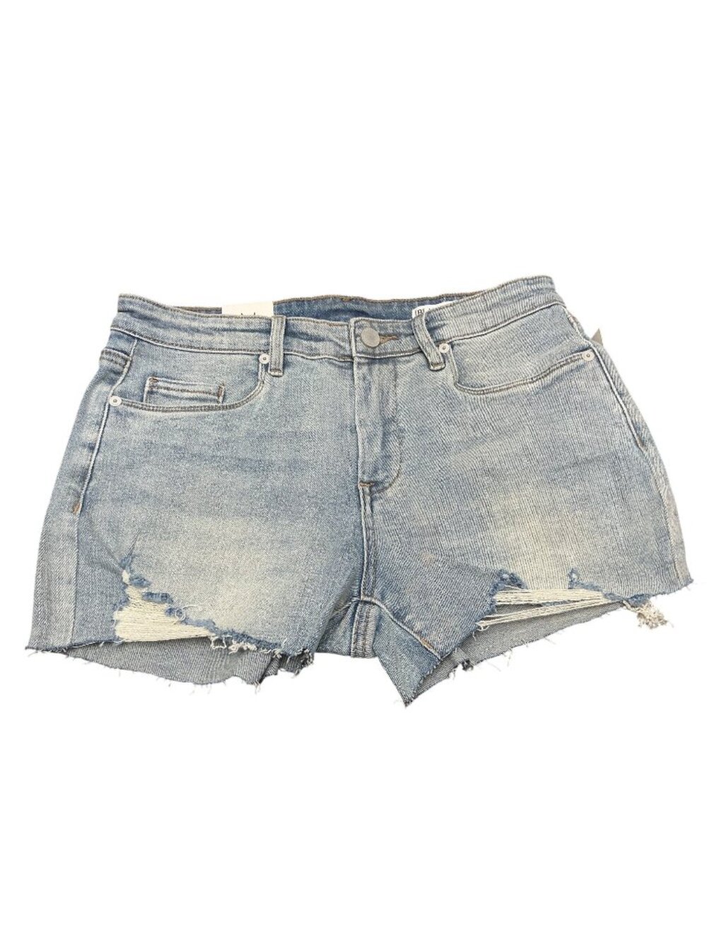 BlankNYC Denim Cutoff Shorts High Rise Distressed Light Wash Raw Hem Sz 27